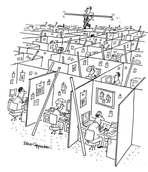 A Over Crowded Office.