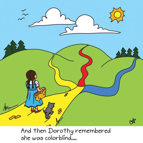 'And then Dorothy remembered she was colorblind'