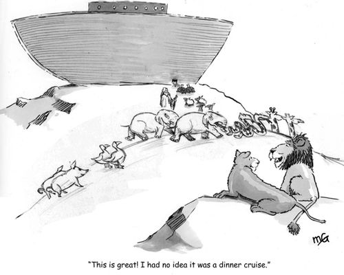 'This is great! I had no idea it was a dinner cruise.'