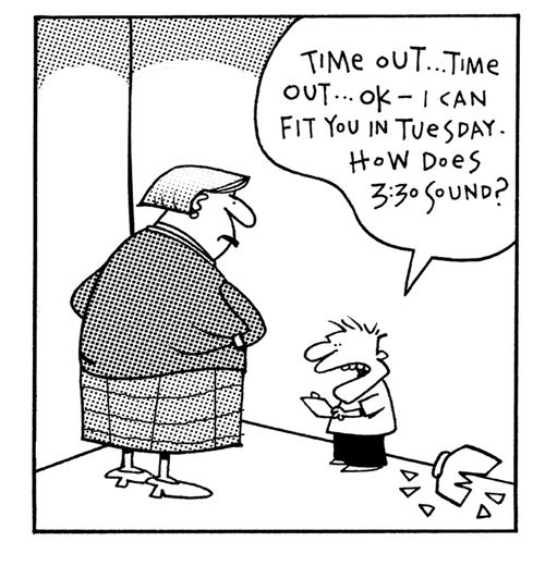 Child on a schedule.