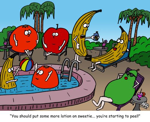 'You should put some more lotion on sweetie... you're starting to peel!'
