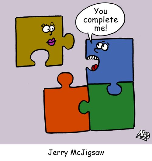Jerry McJigsaw: 'You complete me!'