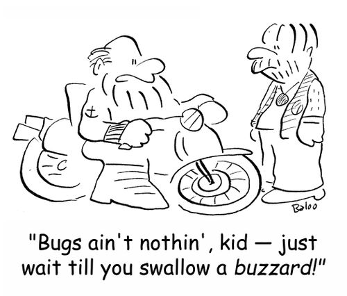 'Bugs ain't nothin', kid - just wait till you swallow a BUZZARD!'