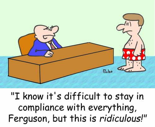 'I know it's difficult to stay in compliance, with everything, Ferguson, but this is ridiculous!'