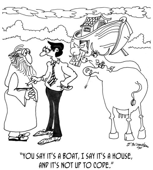 'You say it's a boat, I say it's a house, and it's not up to code.'