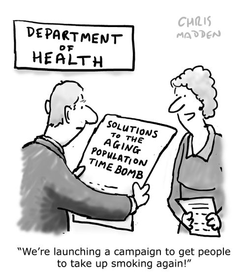 'We're launching a campaign to get people to take up smoking again!'