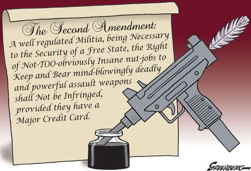 The Second Amendment - The Right of Not-TOO-Obviously Insane nut-jobs to keep and bear . . .