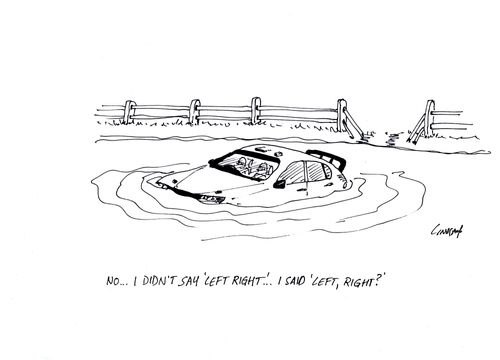 'No... I didn't say 'left right'... I said 'left, right?''