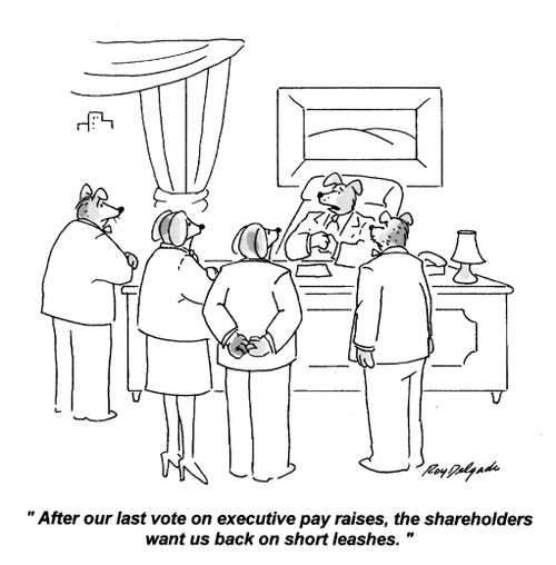 'After our last vote one executive pay raises, the shareholders want us back on short leashes.'