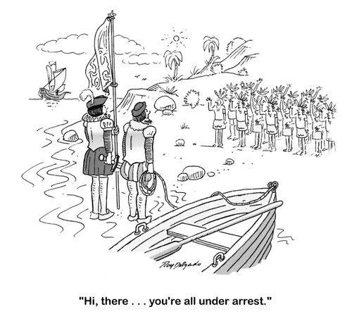 'Hi, there... you're all under arrest.'