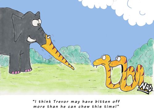 'I think Trevor may have bitten off more than he can chew this time!'