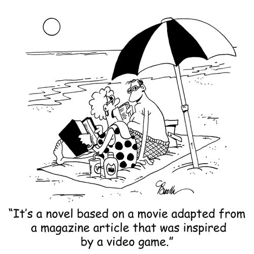 'It's a novel based on a movie adapted from a magazine article that was inspired by a video game.'