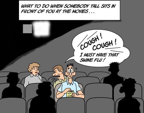 What to do when someone tall sits in front of you at the movies. . .