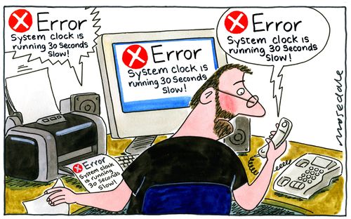 Error: System clock is running 30 seconds slow!