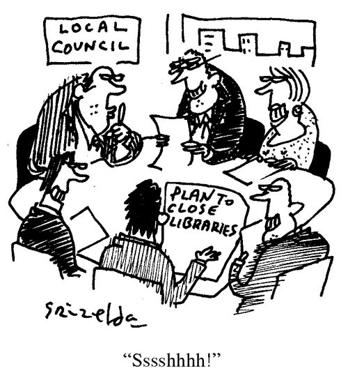Local Council meeting to close libraries: 'Sssshhhh!'