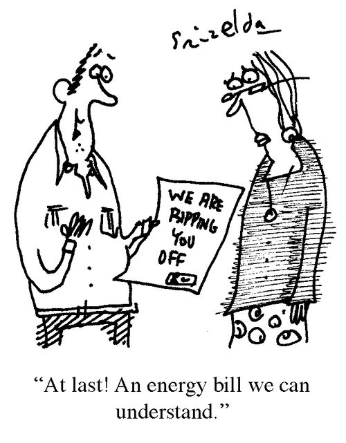 'At last! An energy bill we can understand.'