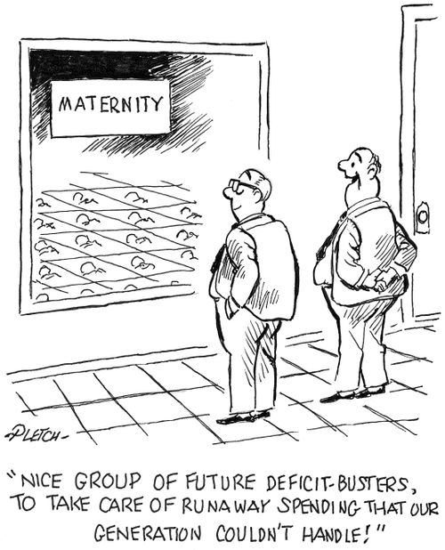 'Nice group of future deficit-busters, to take care of runaway spending that our generation couldn't handle!'
