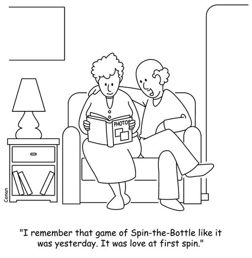 "I remember that game of Spin-the-Bottle like it was yesterday. It was love at firstspin."