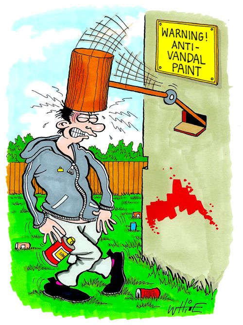 Warning! Anti-vandal paint.