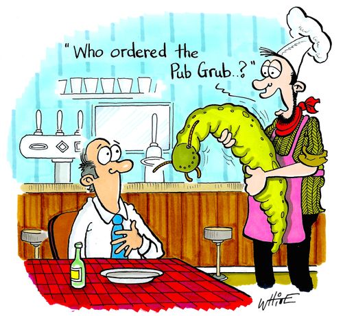 "Who ordered the pub grub...?"