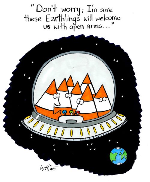 "Don't worry; I'm sure these Earthlings will welcome us with open arms..."