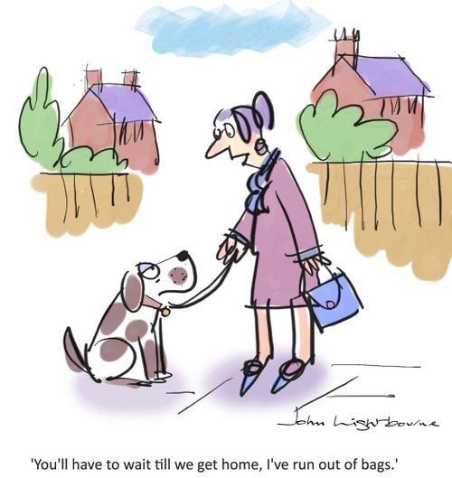 "You'll have to wait till we get home, I've run out of bags."
