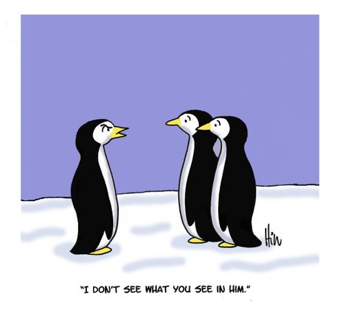 "I don't see what you see in him."