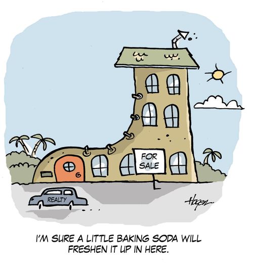 'I'm sure a little baking soda will freshen it up in here.'
