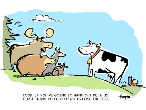 'Look,if you're going to hang out with us, first thing you gotta' do is lose the bell.'