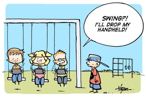 'Swing?! I'll drop my handheld!'