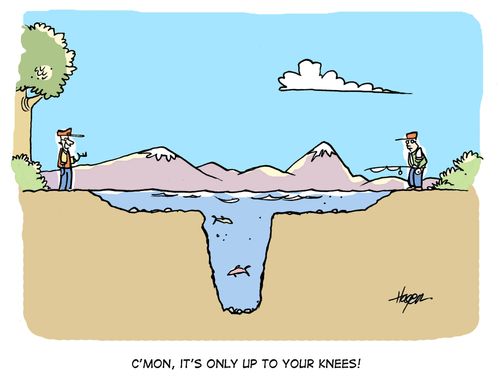 'C'mon, it's only up to your knees!'