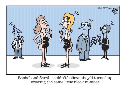 Rachel and Sarah couldn't believe they'd turned up wearing the same little black number.