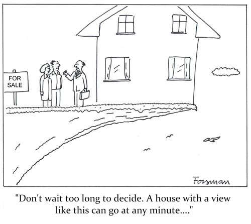 'Don't wait too long to decide. A house with a view like this can go at any minute....'