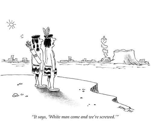 'It says, 'White man come and we're screwed.''