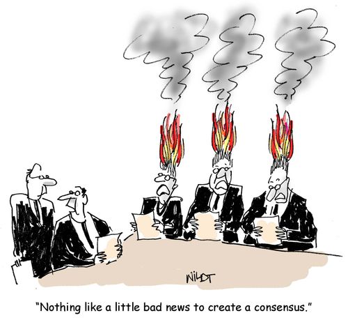 'Nothing like a little bad news to create a consensus.'