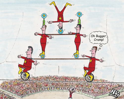 'Oh bugger cramp!'