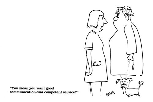 'You mean you want good communication and competent service?'