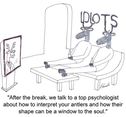 'After the break, we talk to a top psychologist about how to interpret your antlers and how their shape can be a window to the soul.'