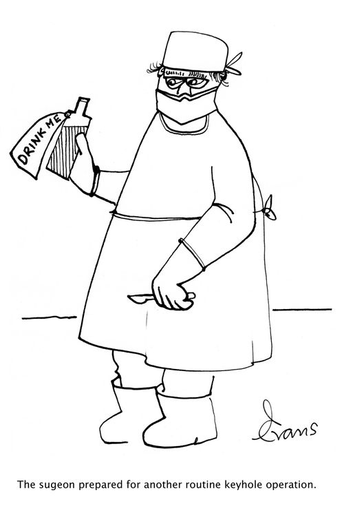 'The surgeon prepared for another routine keyhole operation.'