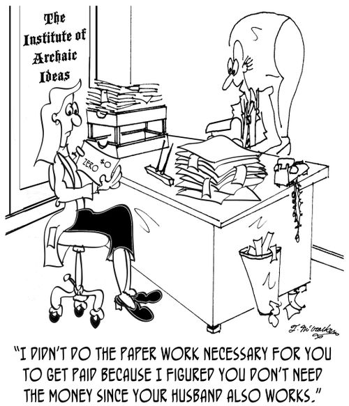 'I didn't do the paper work necessary for you to get paid because I figured you don't need the money since your husband also works.'