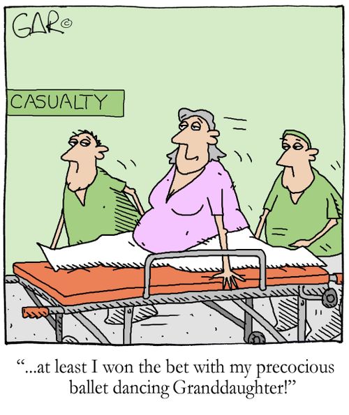 ...at least I won the bet with my precosious ballet dancing Granddaughter!