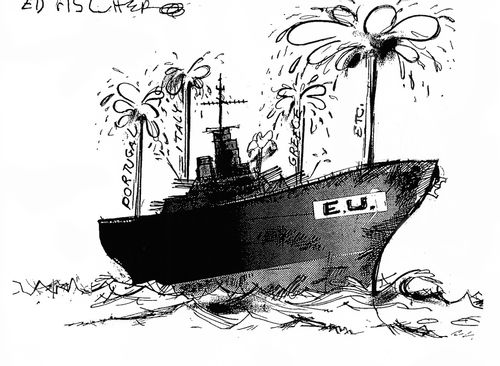 The EU as a sinking ship.