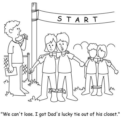 "We can't lose. I got Dad's lucky tie out of his closet."