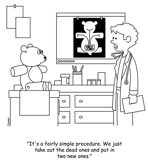 "It's a fairy simple procedure. We just take out the dead ones and put in two new ones."