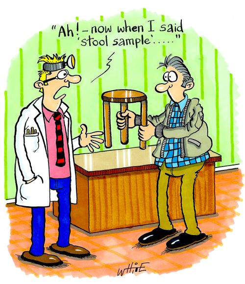"Ah! - now when I said 'Stool sample'....."