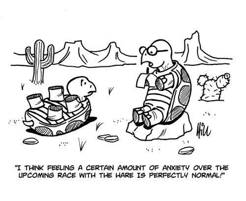 "I think feeling a certain amount of anxiety over the up coming race with the Hare is perfectly normal!"