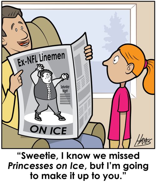 "Sweetie, I know we missed Princesses on Ice, but I'm going to make it up to you."