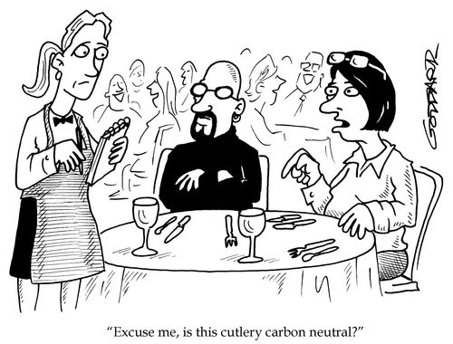'Excuse me, is this cutlery carbon neutral?'