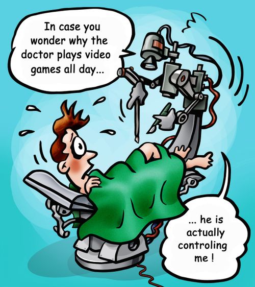 'In case you were wondering why the doctor plays computer games all day. . . He is actually controlling me.'  