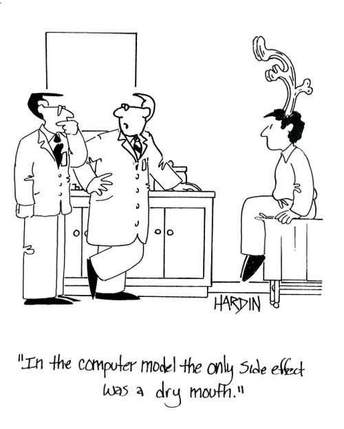 'in the computer model the only side effect was a dry mouth.'